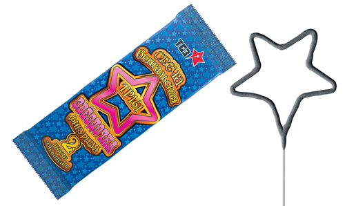  Бенгальские свечи фигурные 2 шт "Звездочка"  в Инте